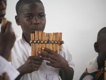 Child from one of the schools competing for the instrumental award.