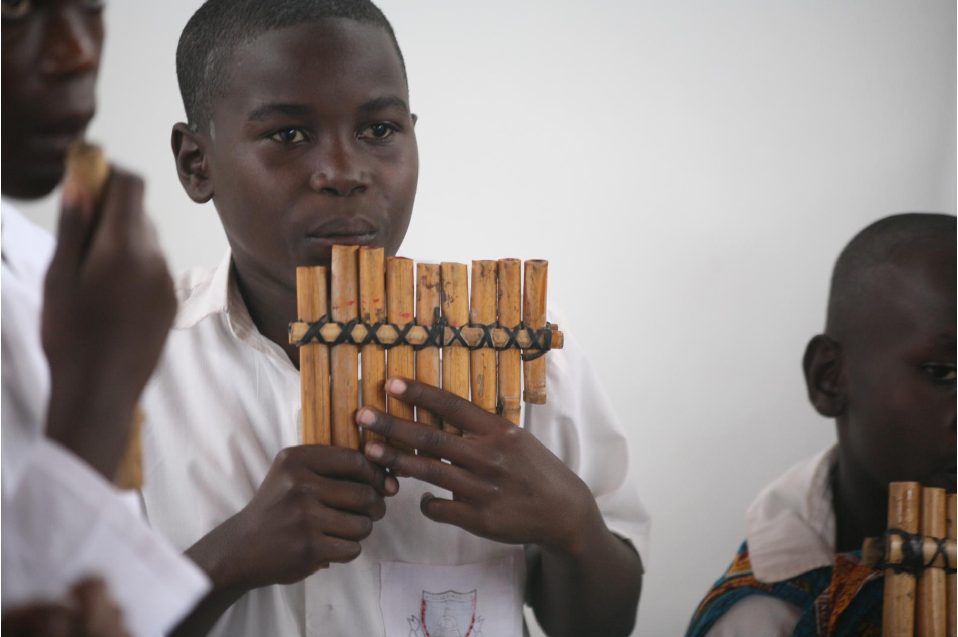 Child from one of the schools competing for the instrumental award.